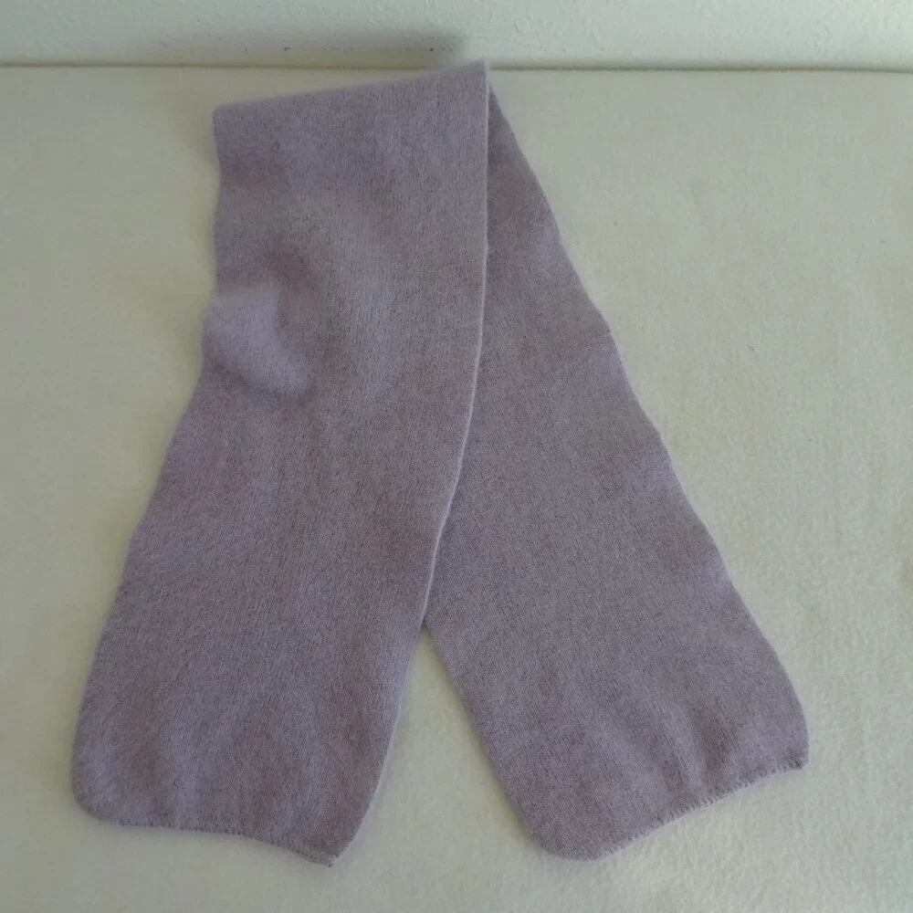 Vintage Angora and Lambs Wool Scarf 6.5” x 36” Purple Lilac Soft